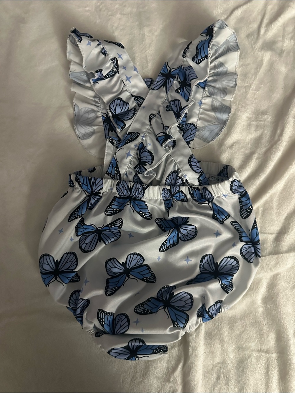 Sunflower & Blue Butterfly Baby Rompers - Set of 2 - Picture 5 of 6